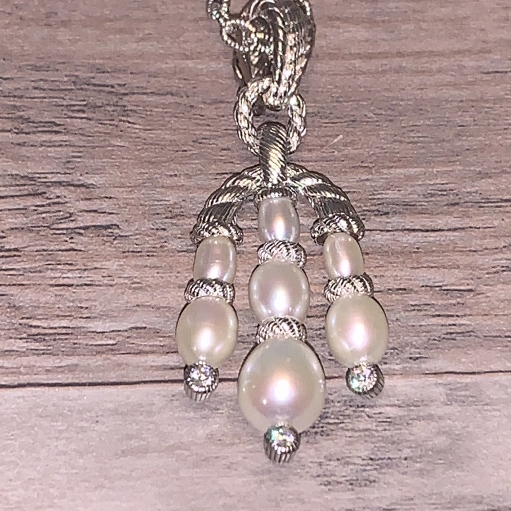 Judith Ripka Pearl necklace & enhancer set - Picture 4 of 7